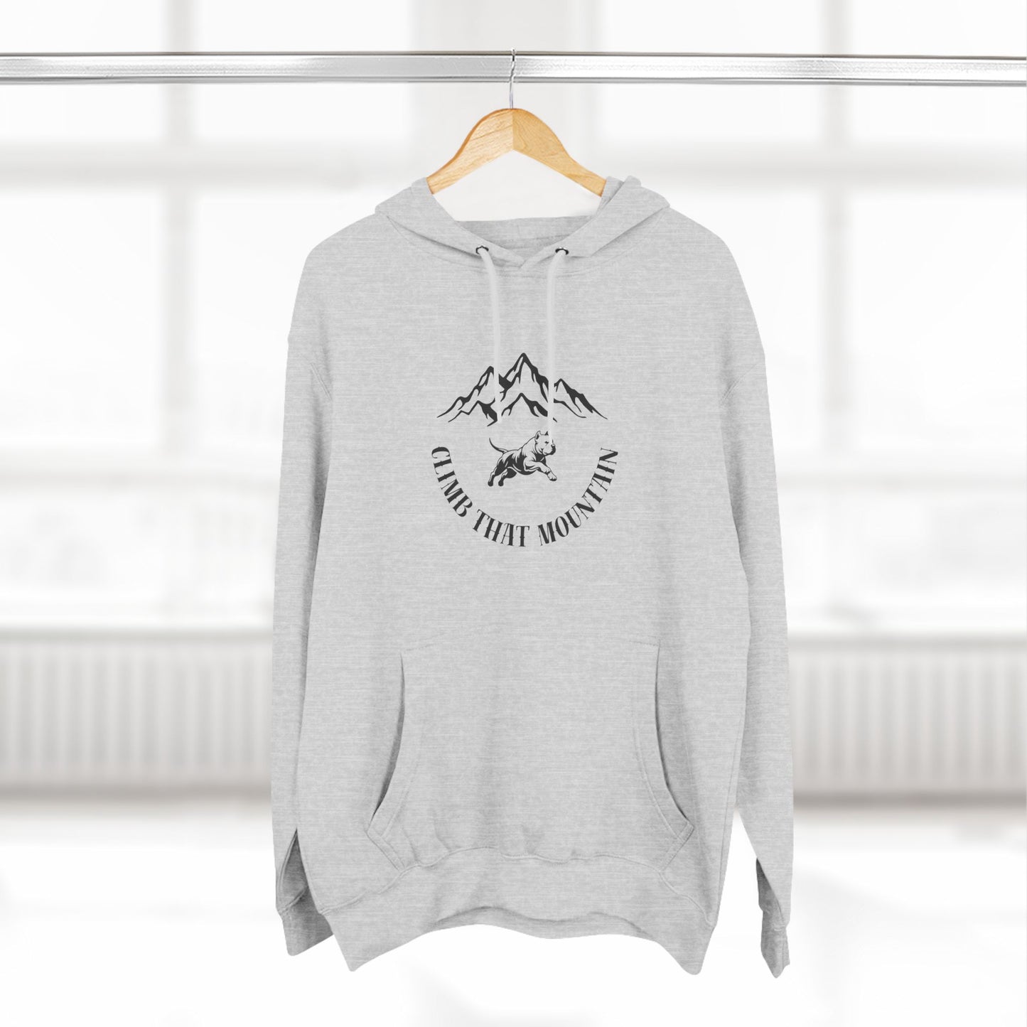 Fleece Hoodie American Bully Inspired Climb That Mountain