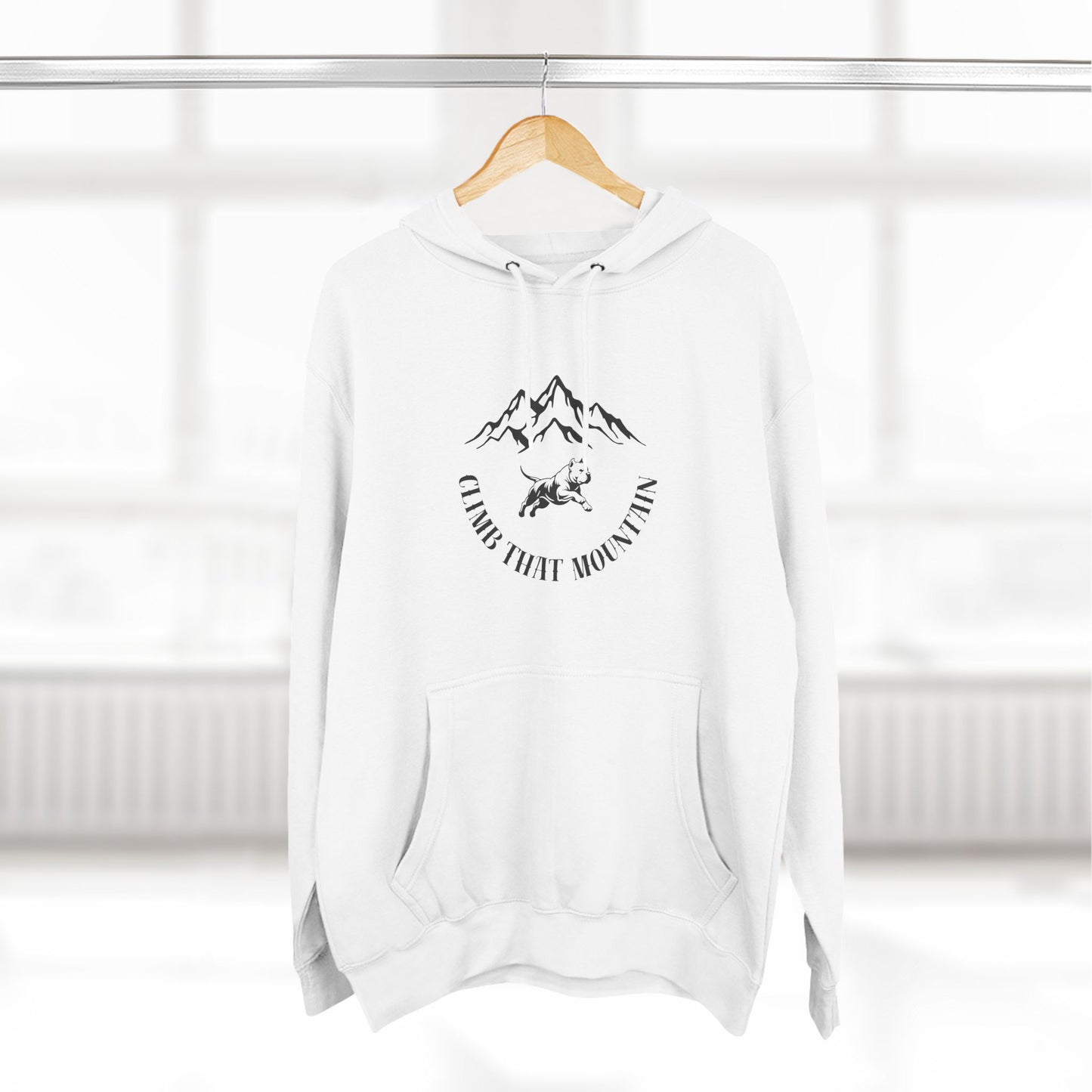 Fleece Hoodie American Bully Inspired Climb That Mountain